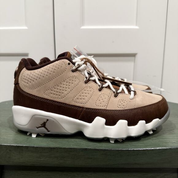 New Nike Jordan 9 Retro Low Golf Woodgrain Cleats Brown/Tan Size 5.5 FN6929-200 main image 4